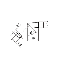 HAKKO T39-BC3545 ຫົວປາກບວດ (Shape-BC hor: 3.5mm vrt: 4.5mm)