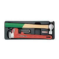 TOPTUL GBAT0201 Pipe Wrench &amp; Ball Peen Hammer Set (14")