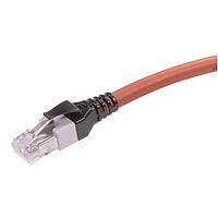 HARTING 09486868007030 Cat 5 RJ Industrial RJ45 DualBoot Patch Cable, ປະເພດ C trailing 2x2xAWG22/7, Cat5 PUR ແດງ, 3.0m