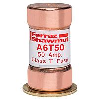 Mersen A6T50 ຟິວ Fuse, ລາຍການ Class T, ການດຳເນີນງານໄວ, 200kA AC, 100kA DC, 600VAC/300VDC, 50A