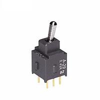 NKK Switches A29JP ປຸ່ມສະຫງວນຍ່ອຍປອດແພດ Process Sealed Subminiature Toggles ON-OFF-(ON) .248 BAT STRAIGHT PC .4VA