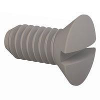 Essentra Components 330448A025 ສະກຣູຫຼັກສອງຊ່ອງປະເມີນຄວາມລະອຽດ 82 Slotted CSK Screw, #4-48 Thread, 1/4 Lg, Oval, Natural, Nylon