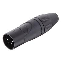 Amphenol Audio AX4MB ຕົວເຊື່ອມສາຍສະເພາະ 4 ໂພນ XLR ຜູ້ຊາຍ ຕົວເຊື່ອມສາຍ ສີດຳ