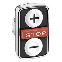 SCHNEIDER ZB4BA71115 Momentary METAL FLUSH 3 BTTN STOP WHT/WHT +/-