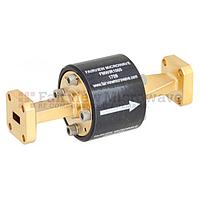 Fairview FMWIR1005 WR-28 Waveguide Isolator with 25 dB min Isolation from 26.5 GHz to 40 GHz using Square Cover UG-599/U Flange