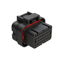 Amphenol SINE Systems ATS06-34SA1 ປລັກ 34 ຕຳແໜ່ງ ປລັກ, ປະຕູກ, ຂະໜາດຕິດຕໍ່ 20, ລັດດຽວ, ກະແຈ A, ຝາປິດ, ສີດຳ