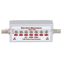 Fairviewmicrowave FMAT1008 0 to 71 dB Step Attenuator 75 Ohm F Female Connectors Rated From 0.3 MHz To 1,000 MHz in a Toggle Design