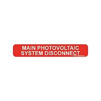 Panduit PPS0106BRMSD-L ປ້າຍລະບຸລະບົບຕັດການພະລັງງານແສງອາທິດຫຼັກ, 1.00" ສູງ x 6.00" ກວ້າງ, 'Main Ph