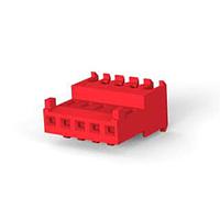 AMP Connectors - TE Connectivity 644540-5 ການປະກອບ Receptacle FEED THRU W/TAB 5P ສີແດງ ບ່ອນປົກປ້ອງ 22 AWG