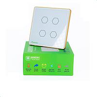 HUNONIC HN04SVT WiFi Touch Switch ປຸ່ມສີ່ຫຼ່ຽມມົນ (White)