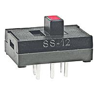 NKK Switches SS12SDP2LC ສະລາຍສະລັອກຂະໜາດນ້ອຍສຸດ Ultra-Miniature Slide Switches SPDT ON-NONE-ON ແດງ