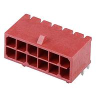 Molex 212528-1222 ພິບບີ Receptacle Micro-Fit+ Versa Color RA Header Thru Hole Dual Row 12 Ckts (Au) GloWire Red
