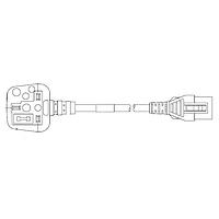 Volex VL-1724-23-200 ສາຍພະລັງງານ AC ລະດັບໂຮງໝໍ 13A/250V BRITSH HOSP 6FT 4IN (1.9m) ສີດຳ