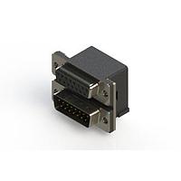 EDAC 664-015-364-004 ຕູ້ສະຫນອງ Dual Port D-Sub ມຸມຂວາ ຕູ້ສະຫນອງ Dual Port D-Sub