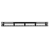 Panduit QPP24BL ຕູ້ຕໍ່ເສັ້ນແຟບເບີ QN Patch Panel, ພື້ນລົງ, 24 ພອດ, 1RU