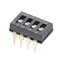 AMP Connectors - TE Connectivity ADF04T04 ສະຫນັບ DIP SWITCH DIP FLUSH 4POS THRU HOLE