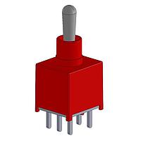 Mountain Switch 108-2AD3T2226-EVX ສະຫນັບສະຫນູນ Toggle Switches DPDT ON-OFF-ON PC