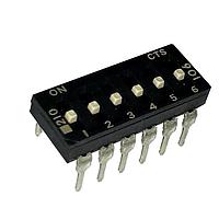 CTS Electronic Components 210-6MSFD ສະຫນັບ DIP ຜ່ານຮູ, DIP SWITCH ກະທົບທາງທາງທາງ, 6-ຂາ, ຕົວກະທົບລະດັບກາງ, ການປິດທາງລຸ່ມ, ອອບ, ແບບຂອງຂາທີ່ຕົງ, ກະປ່ອງທູບ