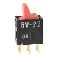 NKK Switches GW22LCP ປຸ່ມສະຫນອງ Paddle Switches DPDT ON-ON RED PADDLE ACTUATOR