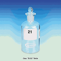 Glassco GL.284.456.02D ຂວດ B.O.D., ປະຈຳແຈ້ງ, ມີຝາປິດຫົວ Pennyhead, 300ml, ເລກທີ 97~120