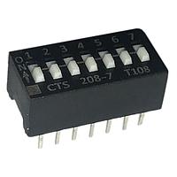 CTS Electronic Components 208-7S ສະຫນາມສະລັບ DIP 7 ສ່ວນສະລັບ SPST