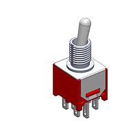 Dailywell 2MD1T2B3M1QES ສະຫນັບສະຫນູນ Toggle Switches DPDT ON-ON SOLDER