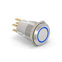 Alcoswitch - TE Connectivity 8-2213764-0 ປຸ່ມກົດສະຫນອງ AV19 DPL 0.4VA FIX RING LED ສີຟ້າ 24V
