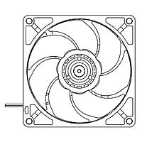 Sanyo Denki 9GA0924H402 ພັງລົມ DC Axial, 92x92x25mm, 24VDC, ປະສິດທິພາບສູງ, ພະລັງງານຕ່ຳ