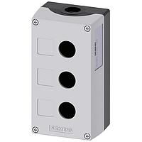 SIEMENS 3SU18030AA000AB1 ກອງປົກພັກ ENC ເປັນເຄື່ອງພລາສຕິກ, ສີເທົາດ້ານບູງ, 3 ຮອວ, 22MM, ວ່າງ