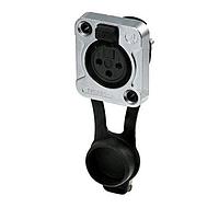 REAN RRX3F-Z-002-0 ປຸ່ມຮັບ 3P F XLR RCPT D-FLNG IP65 ສີດຳ/ທາງທອງ