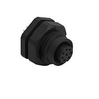 Wurth Elektronik 643220100408 Receptacles WRCIRC M12 Screw Coding A Panel PCB Plastic Straight with Panel Nut M16 Female connector, polarity 8