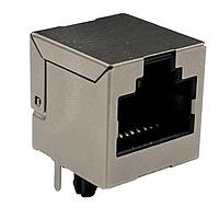 MH Connectors MHRJJC6NFRS1 ຕົວເຊື່ອມຕໍ່ 8P8C Modular RJ45 Jack ມຸມຂວາ ປົກກັນສະຫນາມ, ການຄຸມຄອງ 6u"