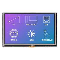 Riverdi SM-RVT50AQBNWR00 ຈໍ TFT LCD 5.0", EVE3, ບໍ່ມີເຟຣມ, RTP, ການຕິດຕໍ່ອາກາດ