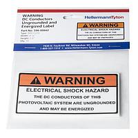 HellermannTyton 596-00662 ປ້າຍແຈ້ງເຕືອນ Solar Label WARNING DC COND ENG 10/PK