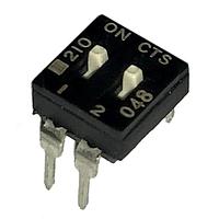 CTS Electronic Components 210-2ES DIP Switches THROUGH HOLE, GOLD FLASH DIP SWITCH, 2-POLE, EXTENDED ACTUATOR, BOTTOM SEAL, TUBE PACK