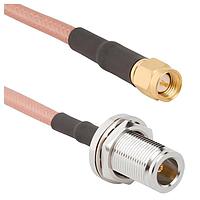 Amphenol RF 095-902-530-006 ສາຍສະບັບ RF N-Type Str Bkhd Jk t RG-142 50 Ohm 6 Inch