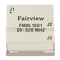 Fairview  FMBL1001 20 MHz to 520 MHz Balun at 50 Ohm to 25 Ohm Rated to 100 Watts in a SMT (Surface Mount) Package