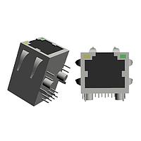 Abracon ARJE-0041 ຈັກແມ່ໂຫລດ RJ45 10/100 Base-TX 1x1 ມຸມຂວາ N/A ຜ່ານຮູ