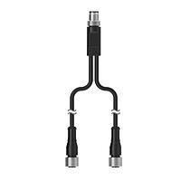 Banner Engineering S15YA4-M124-M124-0.2M Splitter S15Y ຊີຣີ: Slimline Splitter; 4-pin Male M12 A Code; 2x 4-pin Female M12 A Code 0.2 m Cables; Pin 4 output on 2 & 4 on HR