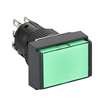 SCHNEIDER XB6EDW3B1P Flush IPB SPG Ret, Rect., ສີຂຽວ, 24V, 1 NO/NC