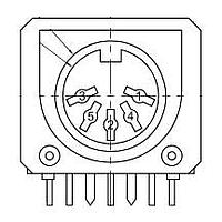 Kycon KCDX-5S-S2-PS-1 ຕົວເຊື່ອມຕໍ່ 5P RA PCB SPRNG SHLD 5MM CIRC DIN RECPT