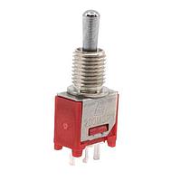 E-Switch 200MSP3T2B1M2QE ສະຫນັບສະຫນູນ Toggle TOGGLE, 3A 120VAC/28VDC, SPDT On-Off-On, Panel Mount PC Pin