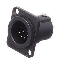 Amphenol Audio AC7MDZB ຕົວເຊື່ອມຕໍ່ 7 ໂພນ XLR ຜູ້ຊາຍ ຕິດຕັ້ງບ່ອນຕິດຕັ້ງ D Type ຕິດຕໍ່ທີ່ຜະລິດດ້ວຍເຄື່ອງມື ສີດຳ