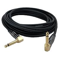 Io Audio Technologies IO-IC109025-T2MCH-2R ສາຍສຽງ Audio Cable Assembly, 1/4"TS RA-1/4"TS RA, ຕົວເຊື່ອມ Chrome/Gold 90 Degree, Mono, 25'