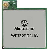 Microchip Technology WFI32E02UE-I ໂມດູນ MCU's 87-pad Wi-Fi SoC, 802.11 b/g/n, 1MB Flash, 320KB RAM, ຕົວເຊື່ອມ u.FL