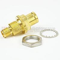 Fairview Microwave SM3323 Push-On 3.5mm Male to 3.5mm Female Bulkhead Adapter (34 Ghz)
