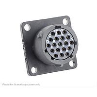 Eaton Souriau-Sunbank UTSX014D19SW ຮັບສິນສ່ວນ Receptacles Square flange receptacle, ບໍ່ມີ backshell, ມີ 19 ຕິດຕໍ່ PCB ຍິງ, IP68/69K ໃນສະພາບບໍ່ໄດ້ເຊື່ອມຕໍ່, keying W
