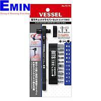 Vessel TD-70 Flat Plate Ratchet Screwdriver (10 bits)