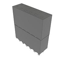 Samtec ESW-106-33-S-D Stackthrough .100" ລາຍປະກອບປຸ່ມຊ່ອງສູງ