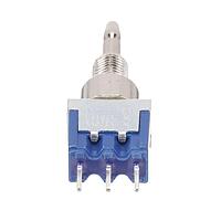 Nidec Components 8N1022-Z ສະປີດ SPDT, ON-(ON), ປຸ່ມກົດ, ກະບອງກະທົບ 1/4"-40, ເຕີມິນລາຍການ PC ແບບຕົວໂດຍກົງ, 6A @ 125V AC